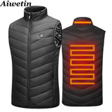 2020 Men Outdoor USB Infrared Heating Vest Jacket Men Women Winter Electric Thermal Clothing Waistcoat For Sports Hiking